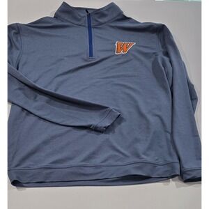 PETER MILLAR Men's Golf Perth Quarter-Zip Pullover Size Large Blue
